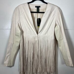 Faith & Zoe Cream Fringe Jacket